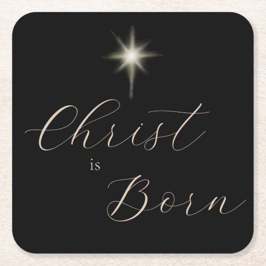 キリスト生まれは神モダン教の聖降誕祭 スクエアペーパーコースター (正面)