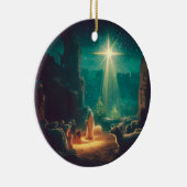 キリスト生まれは!ベツレヘム場面 セラミックオーナメント (右)