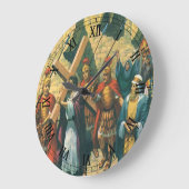 キリスト磔刑への道 十字架を担ぐキリスト ラージ壁時計 (傾斜)