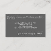 キリスト祈教の手の牧師キリスト教カード 名刺 (裏面)