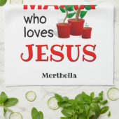 キリスト素晴らし教植物ママはイエスを愛する キッチンタオル (折り畳み)