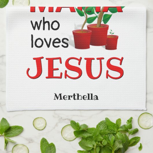 キリスト素晴らし教植物ママはイエスを愛する キッチンタオル (折り畳み)