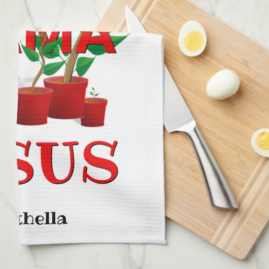 キリスト素晴らし教植物ママはイエスを愛する キッチンタオル (四つ折り)
