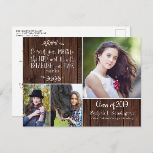 キリスト素朴教卒業聖書の聖句 |バーン ポストカード (正面/裏面)