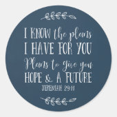 キリスト素朴教聖書聖句タイポグラフィ ラウンドシール (正面)