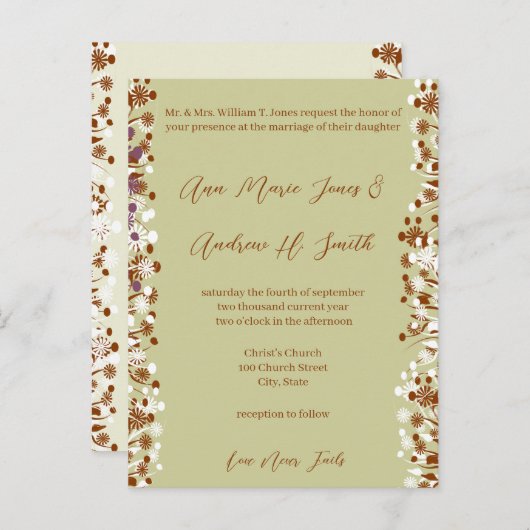 キリスト結婚教の自然愛は決して失敗しない インビテーションポストカード (正面/裏面)