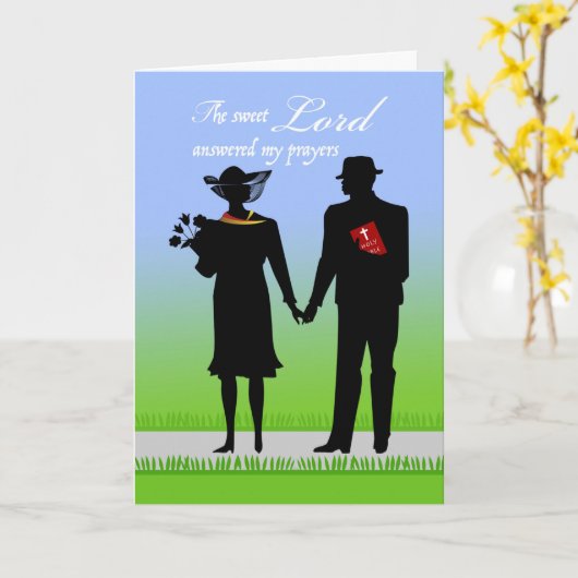 キリスト結婚教テーマ夫の命日 カード (黄色い花)