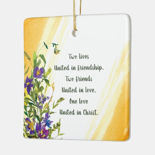 キリスト統一された引用文の愛感動的一 セラミックオーナメント (左)