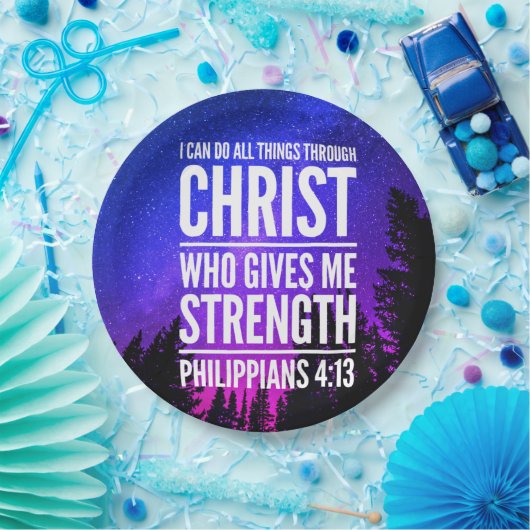 キリスト聖書の一節を通して、私は全てのことができる ペーパープレート (パーティー)