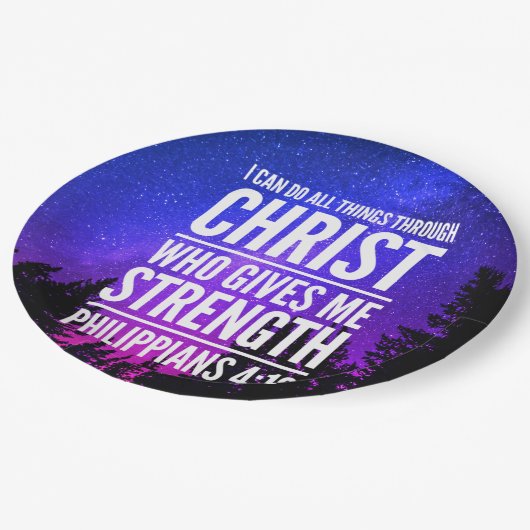 キリスト聖書の一節を通して、私は全てのことができる ペーパープレート (アングル)