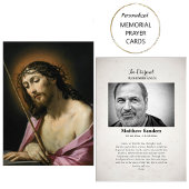 キリスト葬式の情熱フォト祈りの言葉カード プレイスカード