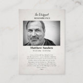 キリスト葬式の情熱フォト祈りの言葉カード プレイスカード (裏面)