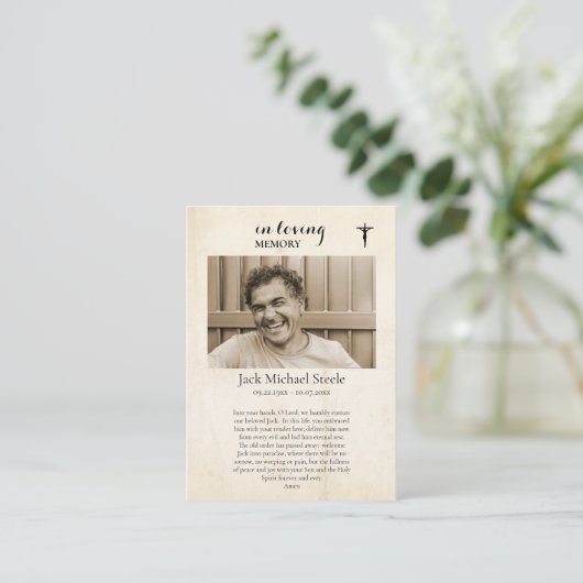 キリスト記念写真の情熱祈りの言葉カード プレイスカード (スタンド正面)