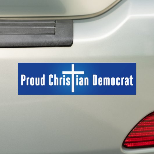 キリスト誇りを持った教民主党員 バンパーステッカー (車上)