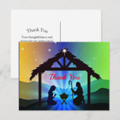 キリスト誕生のマリアとヨセフとイエス　クリスマス　イラスト　ありがとう ポストカード (正面/裏面)