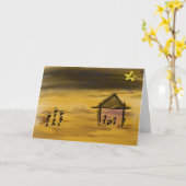 キリスト誕生クリスマス カード (黄色い花)