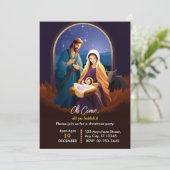 キリスト誕生招待状 クリスマス宗教招待状 招待状 (スタンド正面)