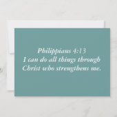 キリスト誕生日パーティーの写真 私はすべてのことができます 招待状 (裏面)