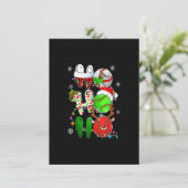 キリスト誕生祭 ホホホ ホ ホ ベースボールが大好きなサンタさん トナカイE 招待状 (スタンド正面)