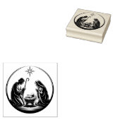 キリスト誕生 赤ちゃんイエス クリスマスカード ラバースタンプ (押印)