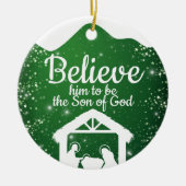 キリスト降生のシーン ⛪️ 🎄 信仰を表す セラミックオーナメント (正面)