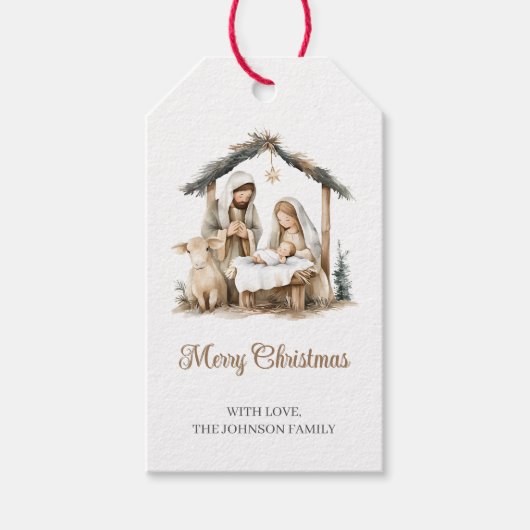 キリスト降誕のクリスマスギフトタグ ギフトタグ (正面)