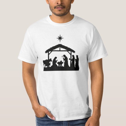 キリスト降誕のクリスマスTシャツ Tシャツ (正面)