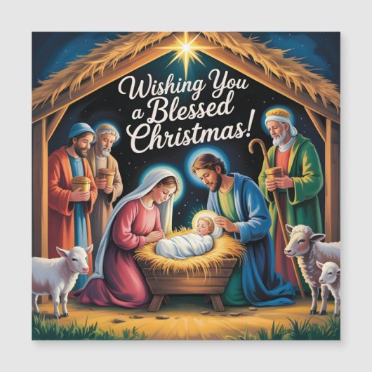 キリスト降誕のシーンのクリスマスグリーティング (正面)