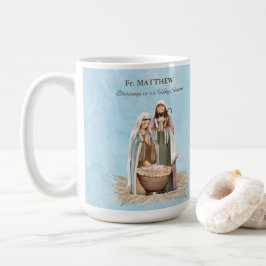 キリスト降誕のシーン 神父様へのクリスマスの感謝 コーヒーマグカップ