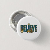 キリスト降誕のシーン Believe  缶バッジ (正面&裏面)