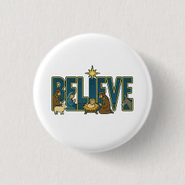 キリスト降誕のシーン Believe 缶バッジ