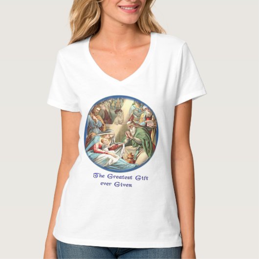 キリスト降誕のシーンTシャツ Tシャツ (正面)
