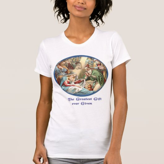 キリスト降誕のシーンTシャツ Tシャツ (正面)