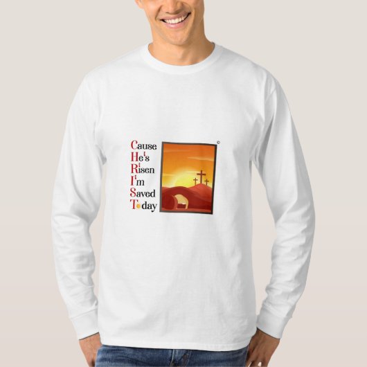 キリスト頭字語メンズロングスリーブティー Tシャツ (正面)
