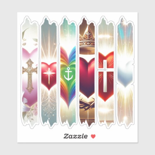 キリスト鮮やか教バレンタインハート和紙テープ シール (シート)