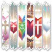 キリスト鮮やか教バレンタインハート和紙テープ シール (正面)