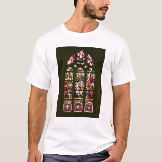 キリスト1490年の洗礼を描写する窓 Tシャツ (正面)