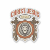 キリスト イエス ヴィンテージ ライオン 信仰 シール (正面)