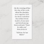 キリスト・イースターの復活祈りの言葉・カード コーリングカード (裏面)