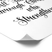 キリスト・クリスチャンのプリントを通じて私は全てのことを成し遂げる ポスター (角)