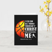 キリスト・クリスチャン・バスケーを通して私は全てのことを成し遂げることができる カード (黄色い花)