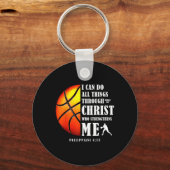 キリスト・クリスチャン・バスケーを通して私は全てのことを成し遂げることができる キーホルダー (正面)