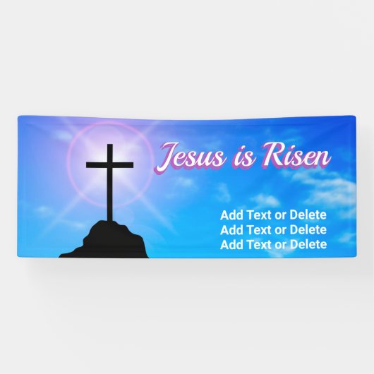キリスト・クロス・イエスはイースター教会の礼拝を復活させた 横断幕 (横)