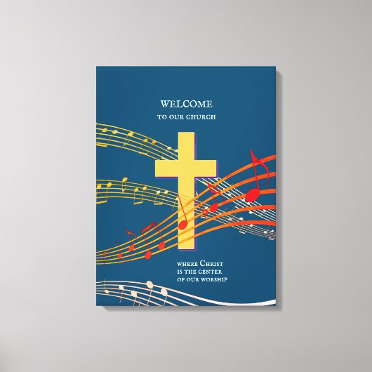 キリスト・ザ・センターキリスト教崇拝 キャンバスプリント (正面)