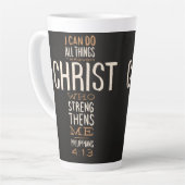 キリスト・バイブルの聖句を通して私は全てのことを行うことができる カフェラテマグ (左アングル)