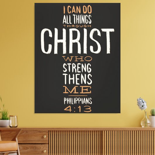 キリスト・バイブルの聖句を通して私は全てのことを行うことができる キャンバスプリント (インサイチュ (リビング))
