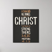 キリスト・バイブルの聖句を通して私は全てのことを行うことができる キャンバスプリント (正面)