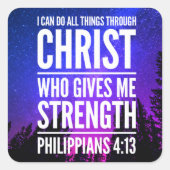 キリスト・バイブルの聖句を通して私は全てのことを行うことができる スクエアシール (正面)