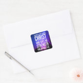 キリスト・バイブルの聖句を通して私は全てのことを行うことができる スクエアシール (封筒)