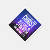 キリスト・バイブルの聖句を通して私は全てのことを行うことができる スタンダードカクテルナプキン (角)